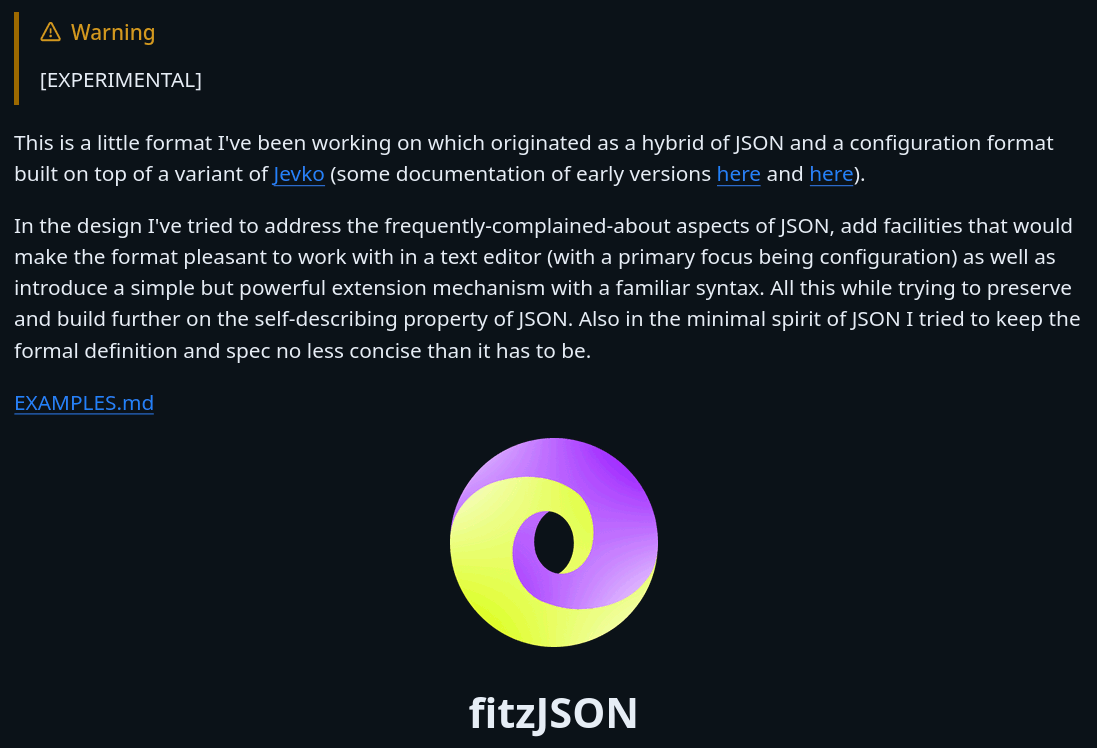 fitzJSON introduction screenshot